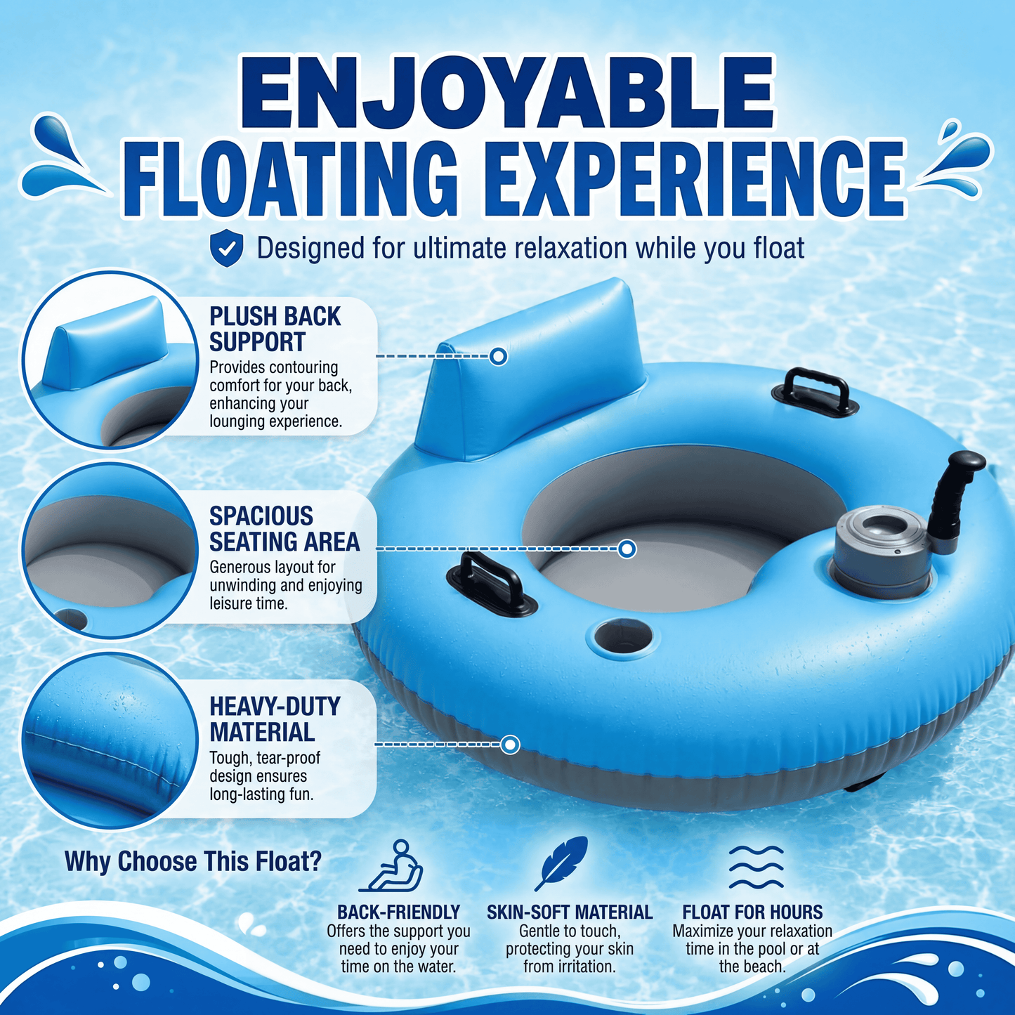 Blue Current Motorised Pool Float - Compact