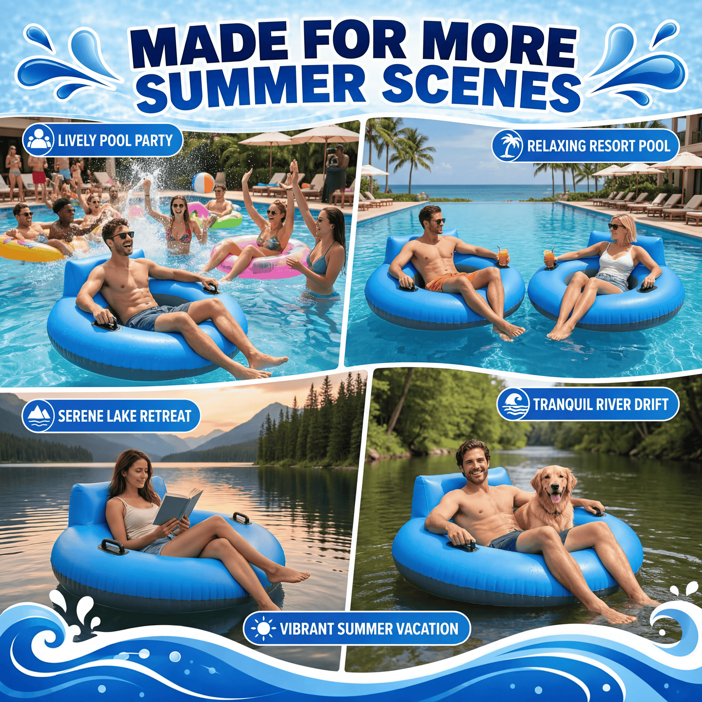 Blue Current Motorised Pool Float - Compact